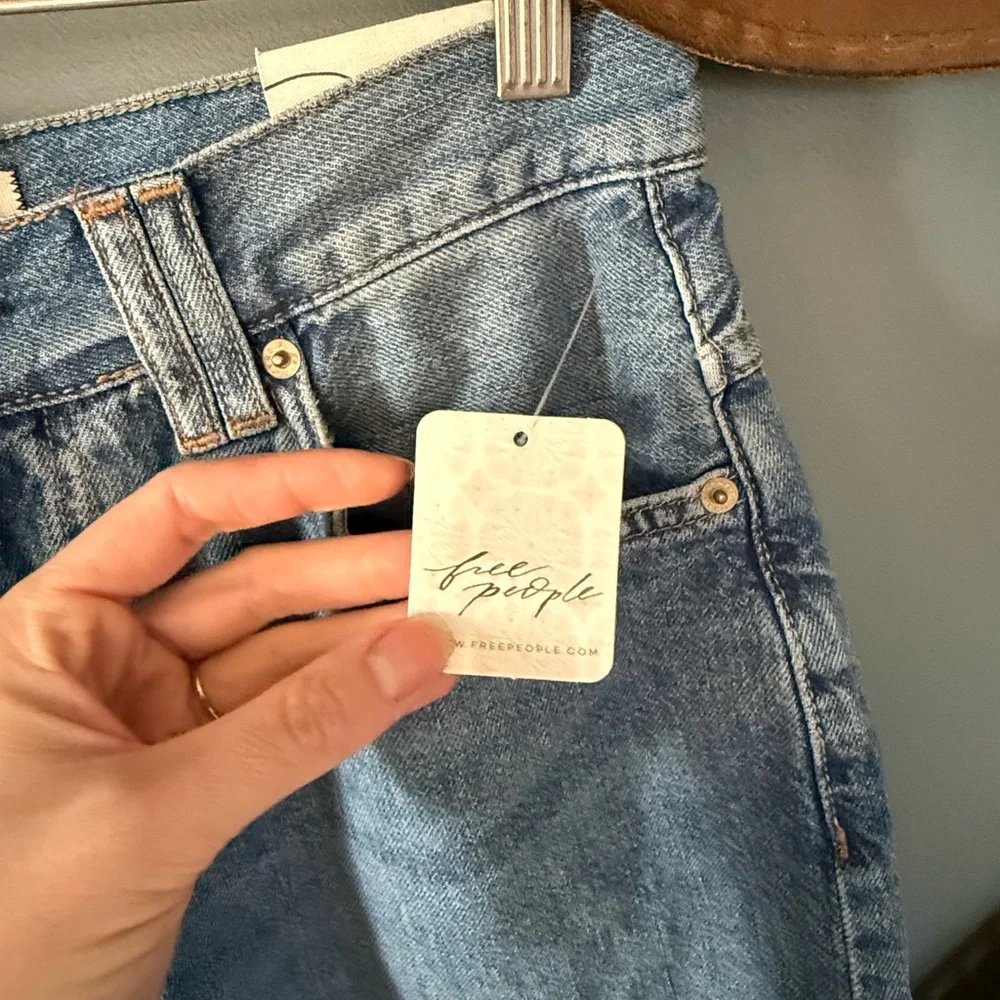 Free People Montana Blue Denim Long Shorts